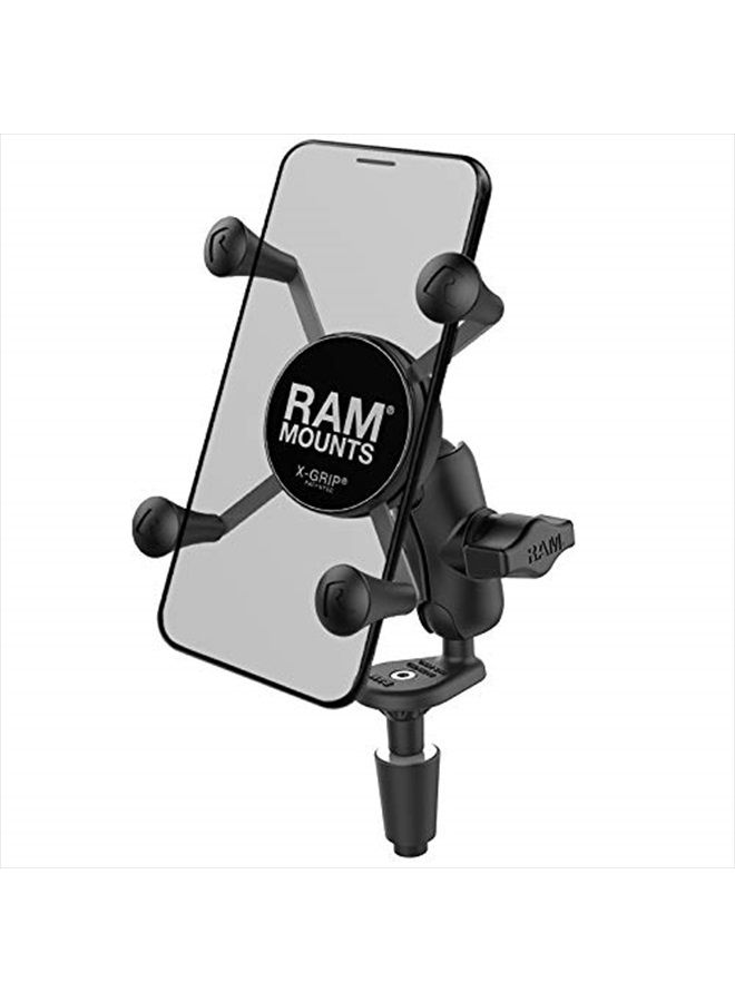 RAM Mounts X-Grip Phone Holder with Motorcycle Fork Stem Base RAM-B-176-A-UN7U with Short Arm for Stems 12mm to 38mm in Diameter - Image 1