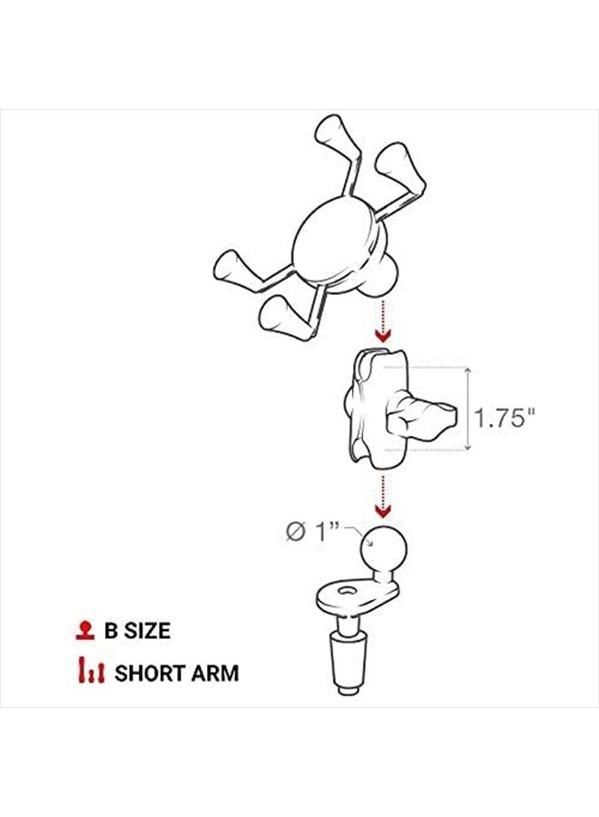 RAM Mounts X-Grip Phone Holder with Motorcycle Fork Stem Base RAM-B-176-A-UN7U with Short Arm for Stems 12mm to 38mm in Diameter - Image 3