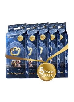 Babycare Babycare - Royal Baby Diapers, Size 5 (12–17 Kg), Super Mega Pack of 4 (144 Pieces), BPA-Free, Non-Toxic, Ultra-Absorbent, Leak-Proof, Soft and Breathable, Hypoallergenic, Secure and Flexible Fit, Comfortable for Toddlers, Gentle on Skin, Long-Lasting Protection, Ideal for Daily and Overnight Use, Easy to Change  - Image 1