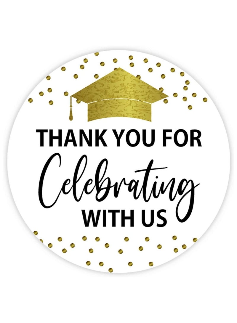 UP TO DATE Thank you for celebrating with us, Graduation Gift Stickers, Gift Stickers, 50 Pieces, Size 5 cm - Image 1