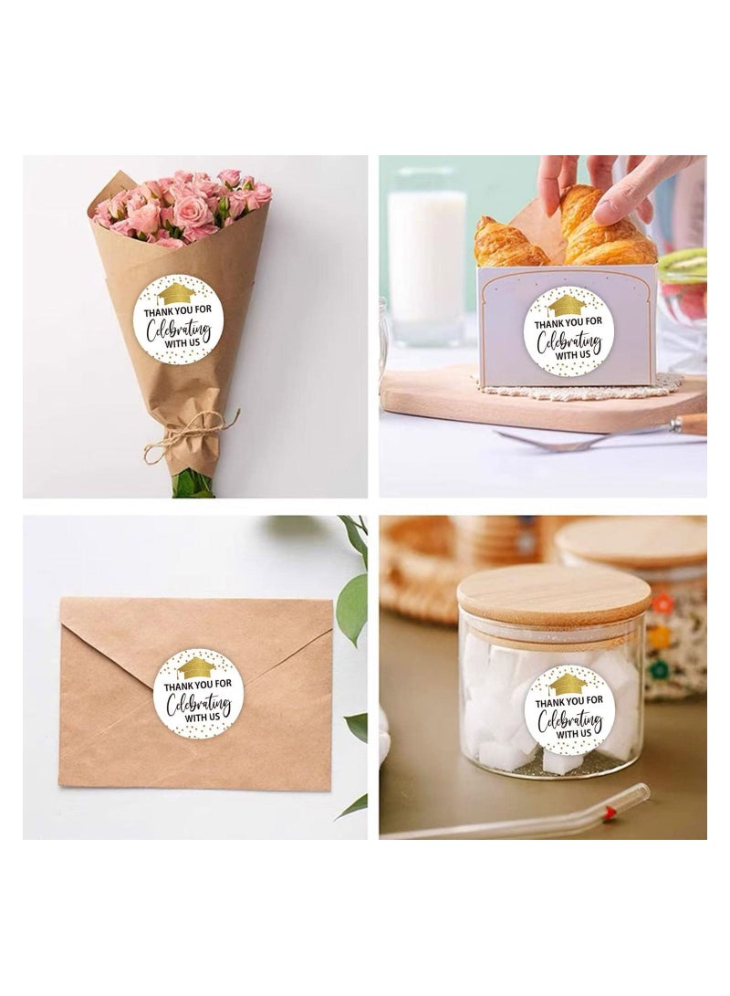 UP TO DATE Thank you for celebrating with us, Graduation Gift Stickers, Gift Stickers, 50 Pieces, Size 5 cm - Image 4