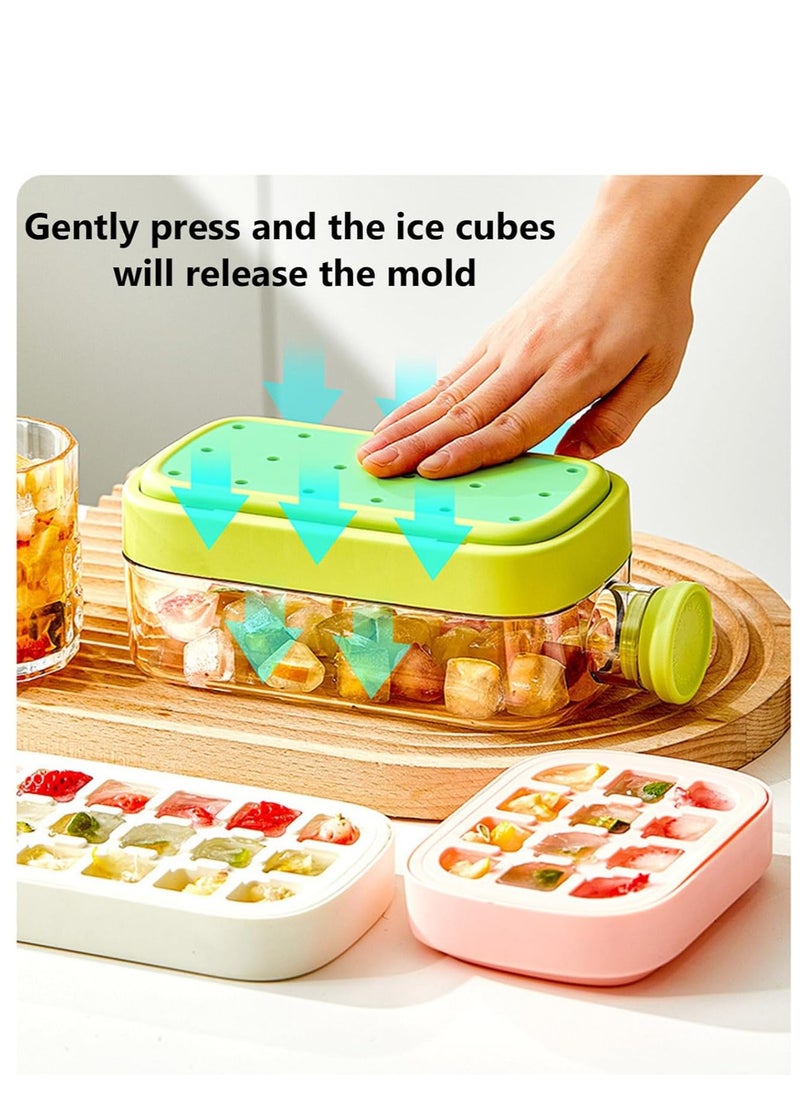 Generic 2 In 1 Ice Cube Bottle, Ice Cube Bottle With Straw, Portable Touch Free Ice Cube Trays, Press To Release Ice Tray for Home Ice Making, Outdoor Picnics, Office Use  - Image 3