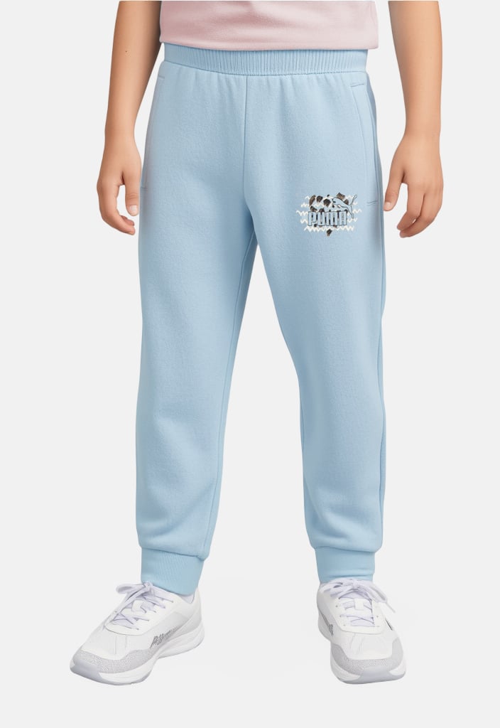 PUMA Toddlers  Boy Brand Logo Outdoor Jogger Pants, Light Blue - Image 1