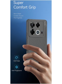 Gear4 Soft Liquid Silicone With Wavey Texture Case Cover For Infinix Note 40 4G 2024 Gear4 Grey  - Image 2