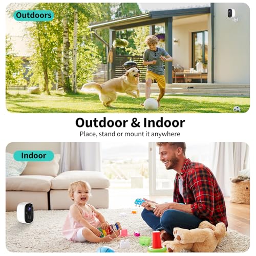 Tziarp Security Cameras Wireless Outdoor,2K Indoor WiFi Wireless Cameras,Outside Battery Powered Camera for Home Security,AI Motion Detection,Color Night Vision,Spotlight,Siren Alarm,SD/Cloud Storage,2 Pack - Image 5