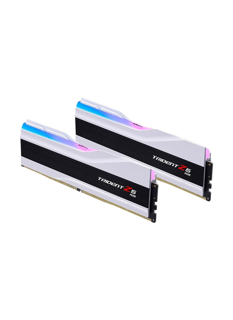 G.Skill - Trident Z5 RGB Series (Intel XMP 3.0) DDR5 RAM 32GB (2x16GB) 7200MT/s CL34-45-45-115 1.40V Desktop Computer Memory UDIMM - Matte White - Image 1