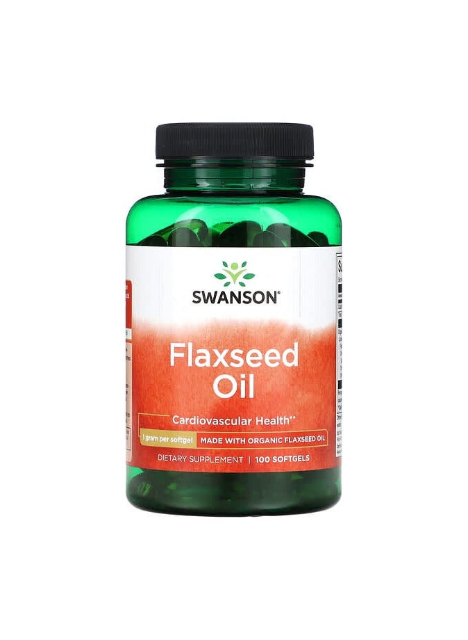 Flaxseed Oil, 1 g, 100 Softgels