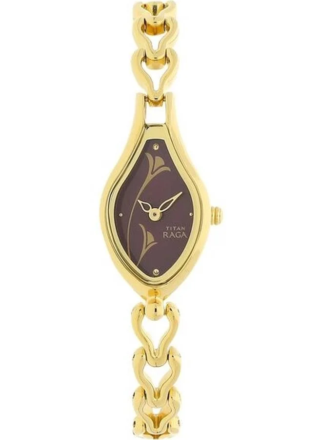 TITAN Women's Analog Display Watch With Gold Metal Strap - 2457YM03