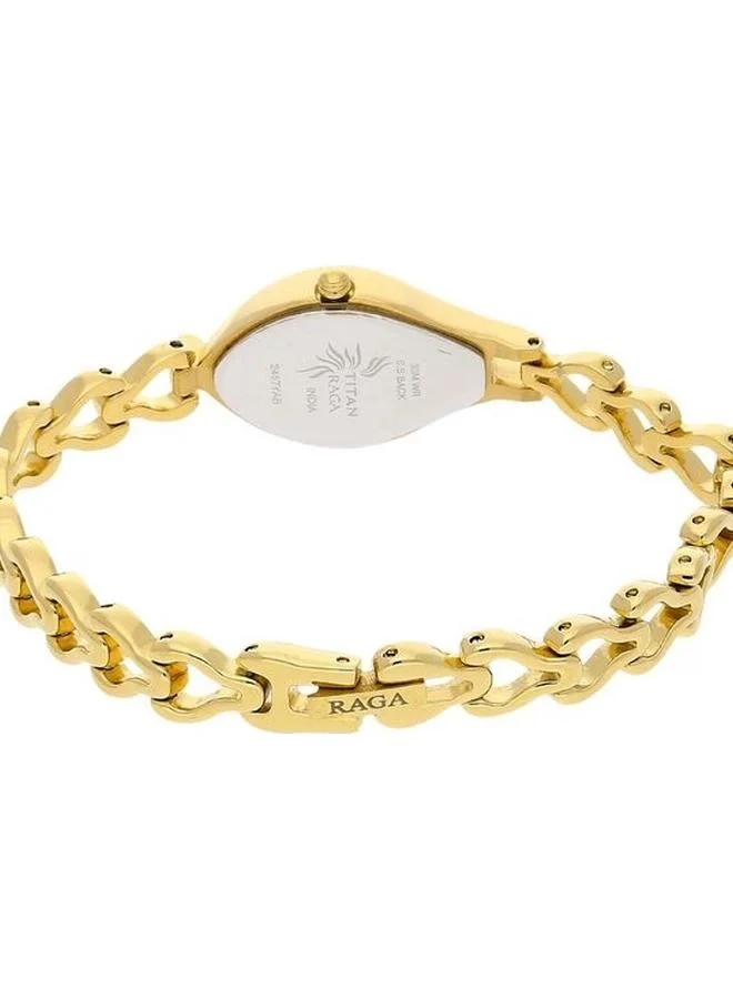 TITAN Women's Analog Display Watch With Gold Metal Strap - 2457YM03