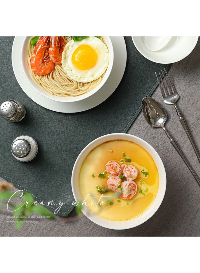 Sky Top Porcelain Rice Bowl Set, White Heat-resistant High-footed Ceramic Tableware Set, 6.25 Inches, 4 Pieces - Image 3