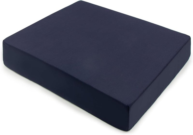 DMI Seat Cushion for Wheelchairs, Mobility Scooters, Office and Kitchen Chairs or Car Seats to Add Support and Comfort while Reducing Pressure and Stress on Back, 3 Inch thick, 16 x 18, Navy Blue - Image 1