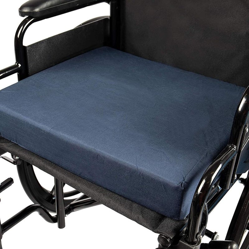 DMI Seat Cushion for Wheelchairs, Mobility Scooters, Office and Kitchen Chairs or Car Seats to Add Support and Comfort while Reducing Pressure and Stress on Back, 3 Inch thick, 16 x 18, Navy Blue - Image 3