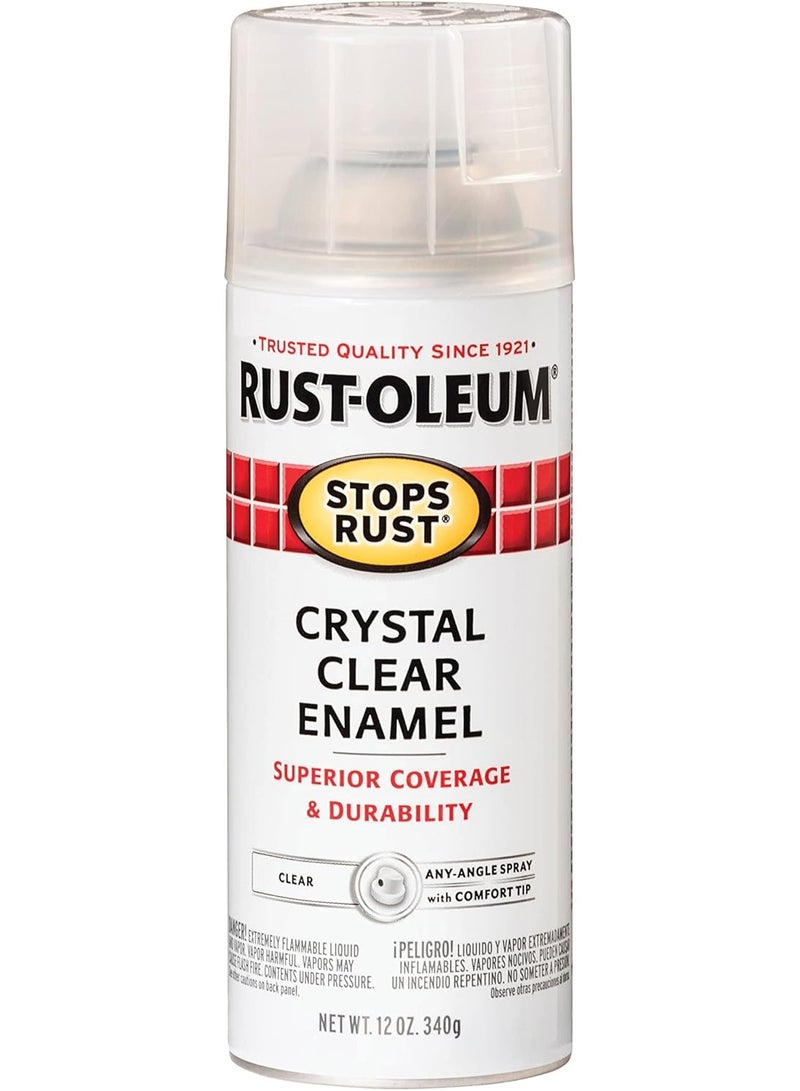 RUST-OLEUM Stops Rust Protective Enamel Spray Paint 340 g, Gloss Crystal Clear  - Image 1