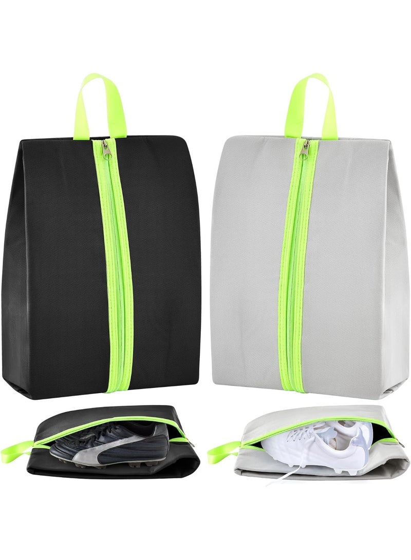 Luckam Smell Proof Shoe Cleat Bag, Water-Resistant Odor Absorbing Cleat Organizer with Zipper, Lightweight Shoe Pouches for Travel Golf, Soccer, Gym & Work, Carbon-Lined Odor Control (2-Pack, Black) - Image 1