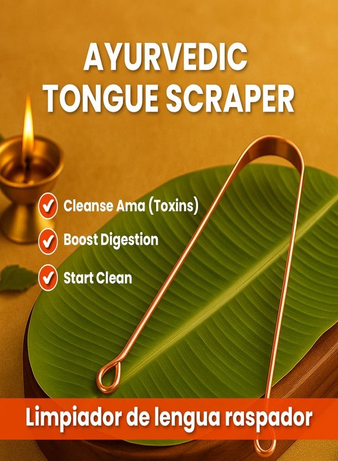 Natruveda Copper Tongue Scraper - 2 Pack Pure Copper Tongue Cleaners for Adults & Kids | Ayurvedic Metal Tongue Cleaner | Includes 20g Herbal Neem Toothpaste | 30-Day Satisfaction Guarantee - Image 2
