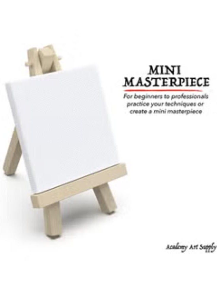 12 قطعة قماش صغيرة مع حامل أبيض/بني - Image 2