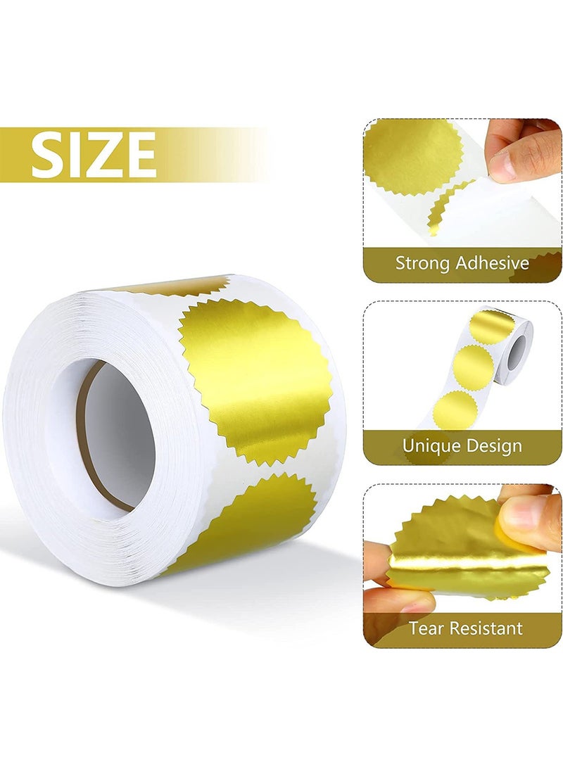 Steel Stamped Embossed Stickers, Multipurpose Self-Adhesive Label Paper for Office Business Barcode DIY Logo (Gold) - Image 2