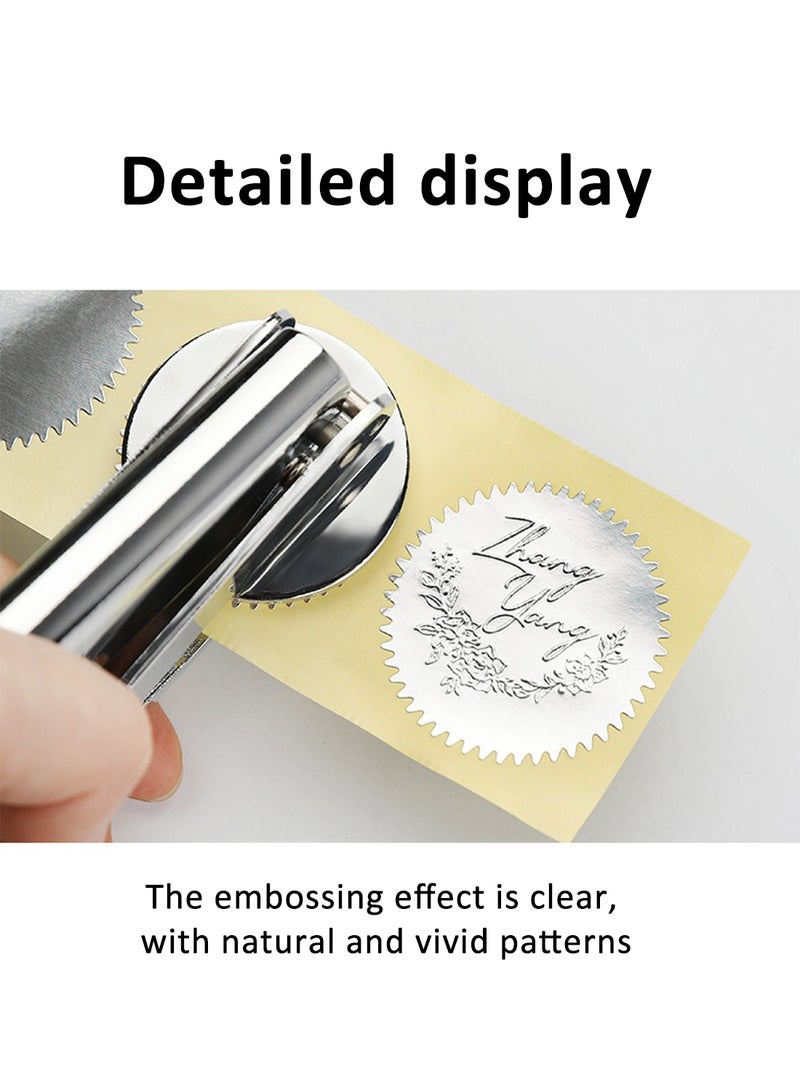 Steel Stamped Embossed Stickers, Multipurpose Self-Adhesive Label Paper for Office Business Barcode DIY Logo (Gold) - Image 3