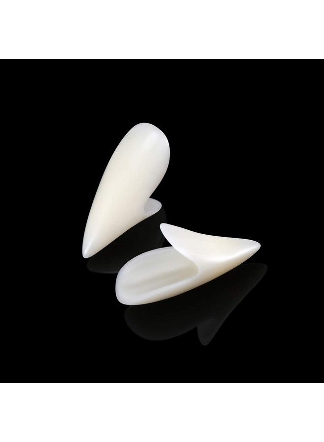 Zhanmai طقم مكون من 5 قطع من أنياب مصاصي الدماء بأربعة أحجام، أنياب مخصصة لأسنان مصاصي الدماء، أطقم أسنان صناعية مزيفة مع أنبوب واحد من حبيبات الأسنان اللاصقة لحفلات التنكر، أنياب حفلات الهالوين - Image 4