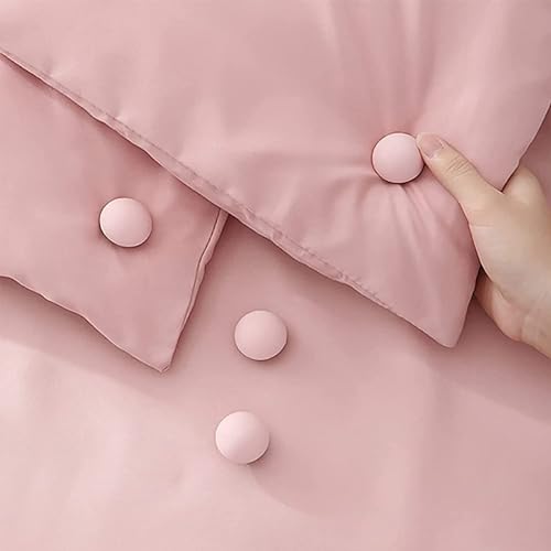 DIVOX Duvet Clips Mushroom Cover Pins Cotton Quilt Fixer Duvet Fasteners Grippers Anti-Movement Bed Clamps Sheet Holder for Socks Curtains Cove Fixing Clips (Pink, 4) - Image 2