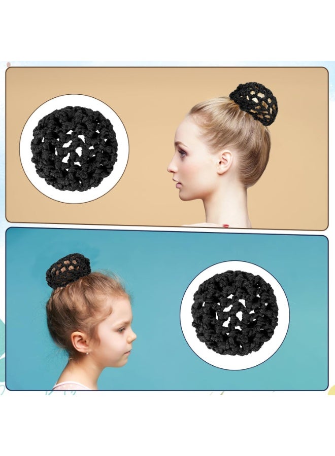 HZYH Hair Nets for Buns, Ballet Hair Bun Cover for Girls Invisible Knit Hairnet Elastic Bun Nets Elastic Edge Hair Mesh Dance Hair Cover Skating Snoods Hair Bun Holder for Ballet Dance (8PCS, Black) - Image 5