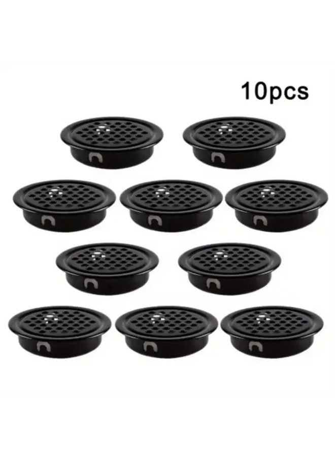 10pcs Black Stainless Steel Ventilation Grilles For Wardrobe Air Circulation - Image 1