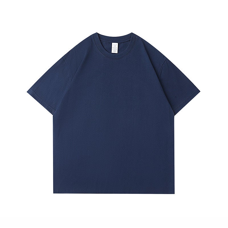 Cotton T-shirt Customized Work Clothes Printing Embroidered Short-sleeved Cultural Advertising Shirt Staff Catering Work Clothes Customized logo Navy blue