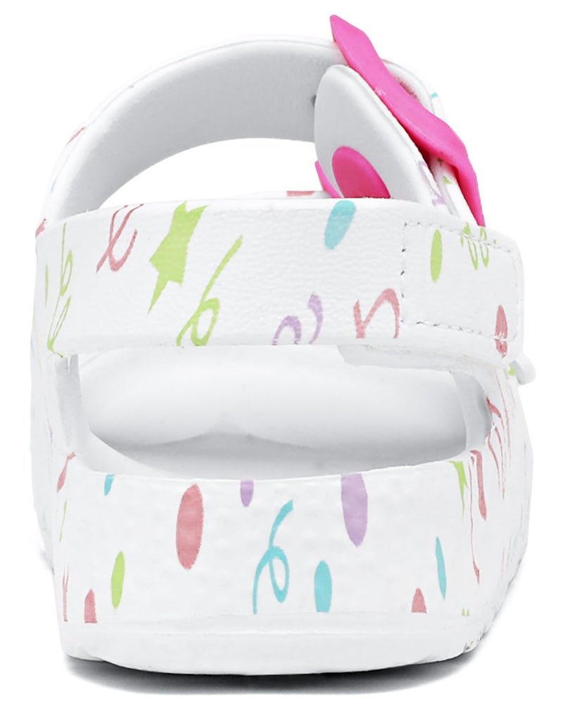 ChayChax Toddler Boys Girls Double Buckle Sandals Children's Adjustable Back Strap Water Sandal, White Star, 8 Toddler - Image 5