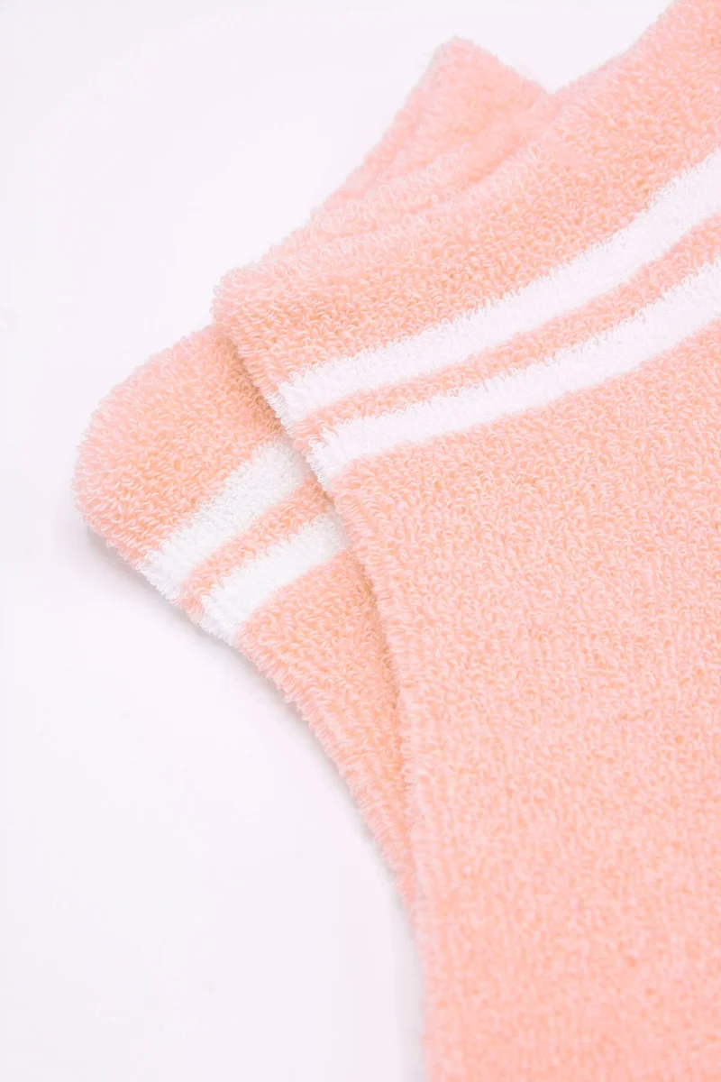 ان بي بي Salmon Striped Reverse Towel Socks