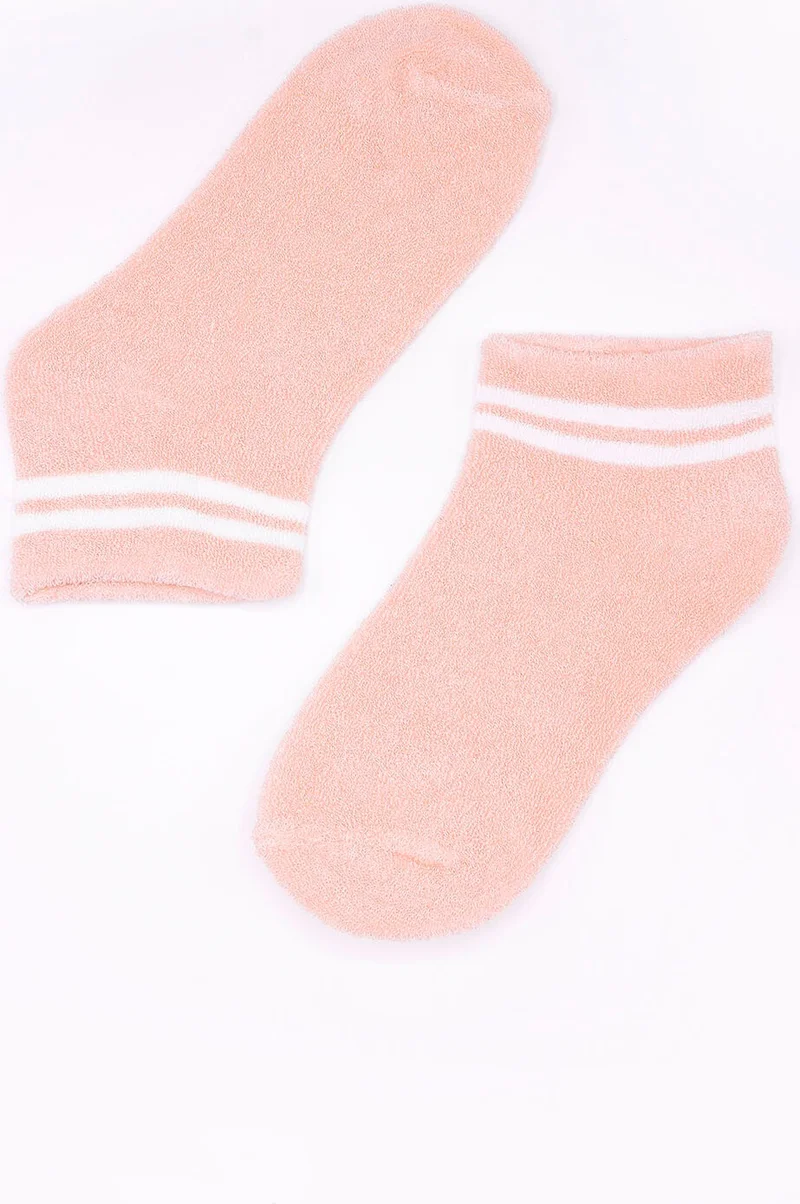 ان بي بي Salmon Striped Reverse Towel Socks