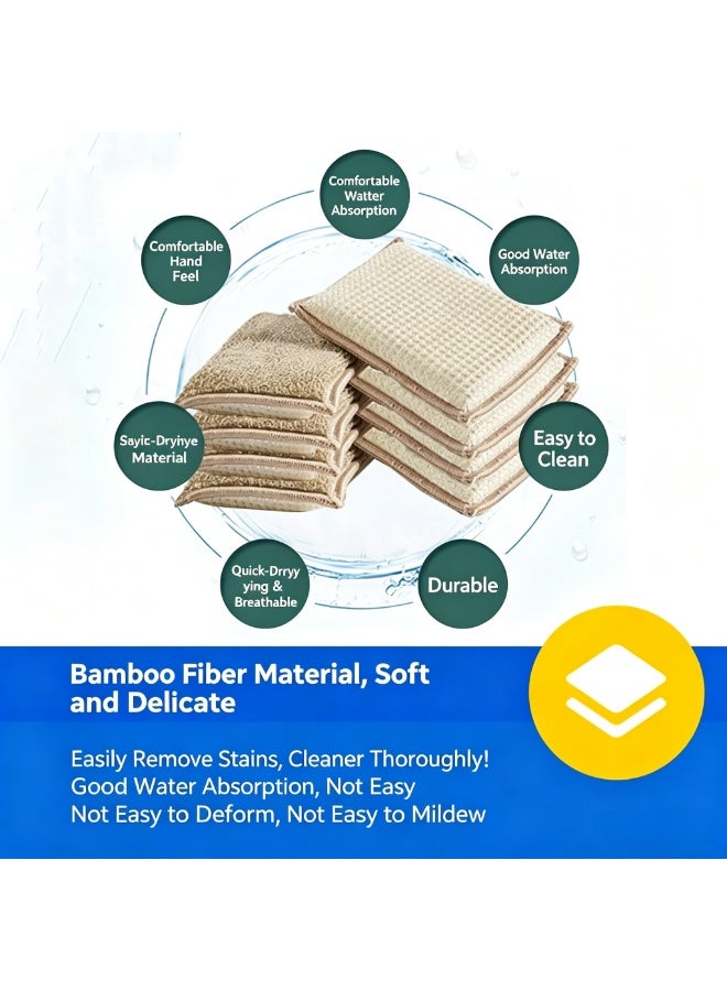 6 PCS Professional Microfiber Multi-Surface Scrub Wipe Sponges, Dual-Sided for Scouring and Easy Household Cleaning, Machine Washable - Image 2