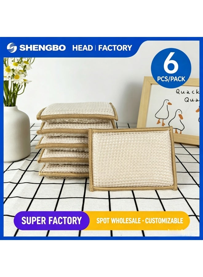 6 PCS Professional Microfiber Multi-Surface Scrub Wipe Sponges, Dual-Sided for Scouring and Easy Household Cleaning, Machine Washable - Image 1