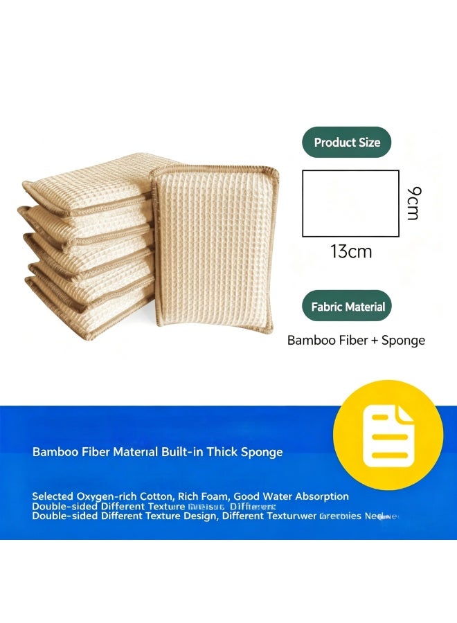 6 PCS Professional Microfiber Multi-Surface Scrub Wipe Sponges, Dual-Sided for Scouring and Easy Household Cleaning, Machine Washable - Image 4