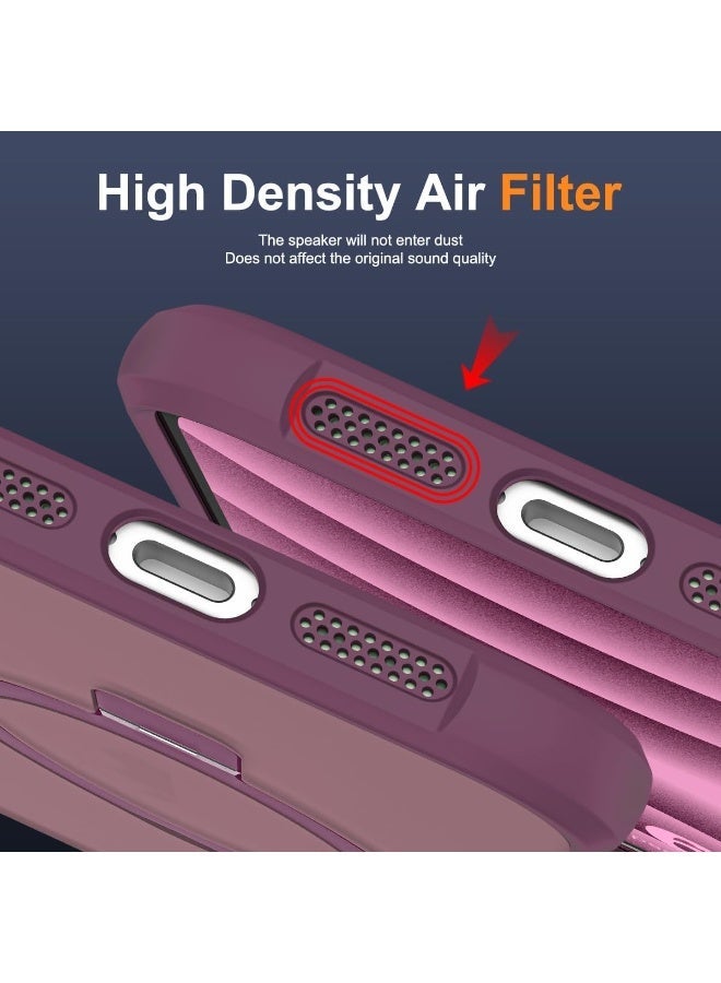 جراب هاتف iPhone 12 وiPhone 12 Pro مع حامل مغناطيسي غير مرئي بحلقة دائرية شفافة مقاس 6.1 بوصة [متوافق مع Mag-Safe] [شعور قبضة رائع]، أحمر نبيذي - Image 4