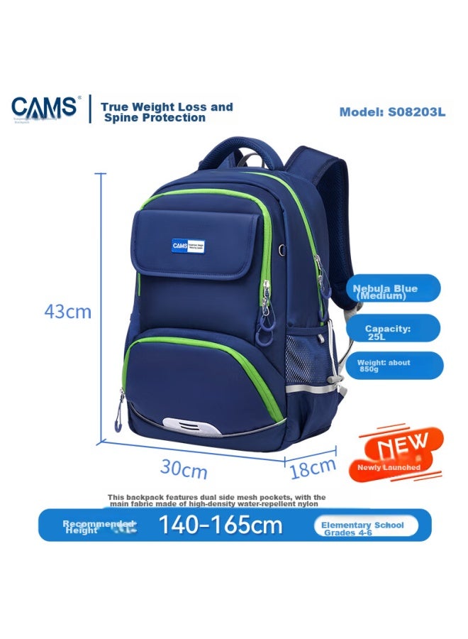Cams Suspended Weight-reducing Backpack For Grades 4-6, Large Capacity, Ultra-light, Spine-protecting Schoolbag S08203l - Image 5