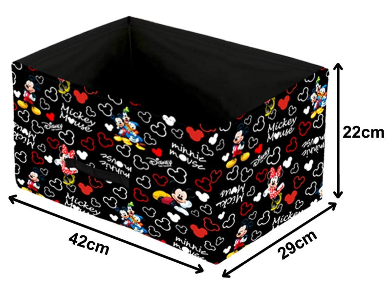 Kuber Industries Disney Mickey Print Non Woven Fabric Modular Closet Organizer Box with Handle for Cube Storage Units in ClosetSet Of 5BlackKUBMART16033 - Image 5