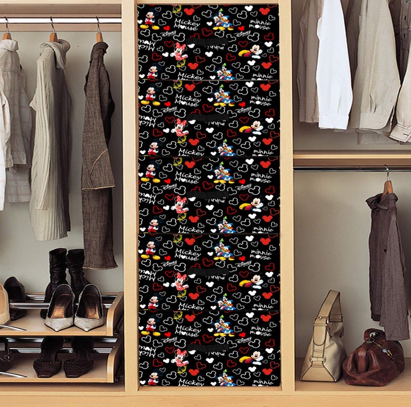 Kuber Industries Disney Mickey Print Non Woven Fabric Modular Closet Organizer Box with Handle for Cube Storage Units in ClosetSet Of 5BlackKUBMART16033 - Image 4