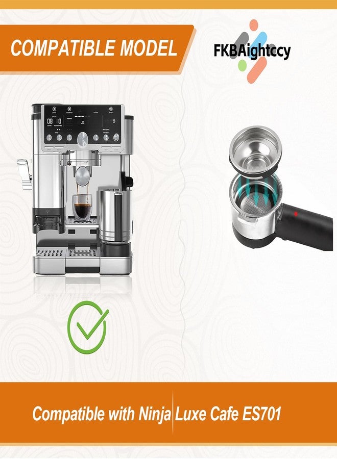 سلة فلتر لكوب واحد متوافقة مع فلتر Ninja Luxe Cafe ES701 المضغوط المسامي، من الفولاذ المقاوم للصدأ، ملحقات بديلة لفلتر قهوة Ninja Luxe Cafe، لون فضي - Image 2