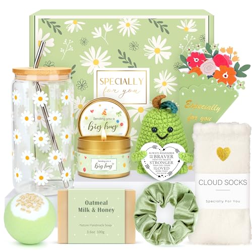 CHESACE Gift Baskets for Women Unique Birthday Gifts for Women self care cheer up gifts set pick me up gift box for Woman teen girls best friend Sister Ladies Friendship Her - Inspirational Green Present - Image 1