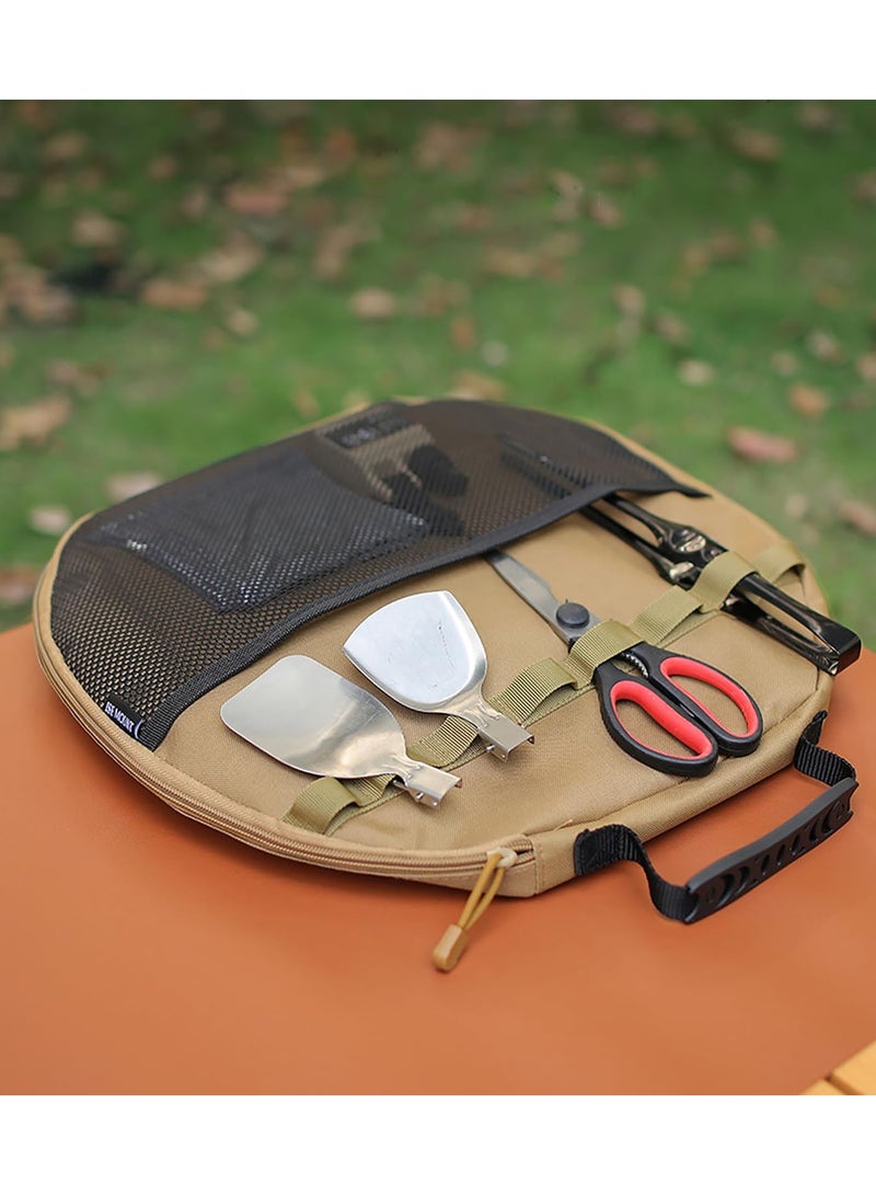 KASTWAVE Grill Pan Storage Bag,Cast Iron Grill Pan Skillet Tray Organizers with Handles Durable Skillet Pan Storage Bag Multifunctional Camping Skillet Bag for Outdoor Camping Picnic Cookware Storage Bag - Image 4