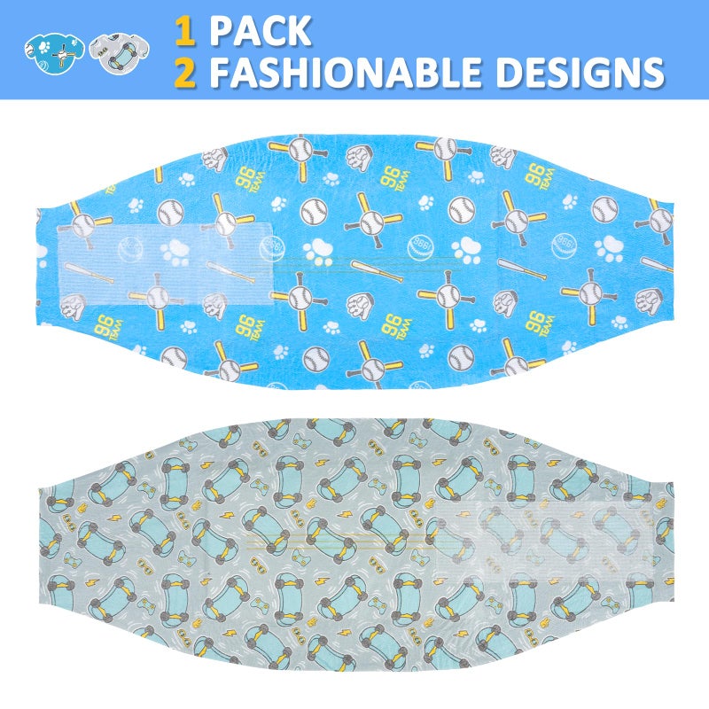 Dono Dog Diapers Male 20ct, Widened Disposable Male Dog Wraps, Super Absorbent Doggie Belly Bands with Wetness Indicator, Leak-Proof Puppy Pampers for Incontinence Excitable Urination, Medium - Image 2