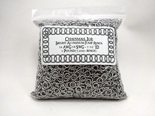 1 Pound Bright Aluminum Chainmail Jump Rings 18G 732 ID 7200 Rings