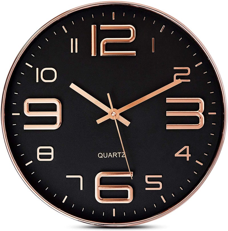 STAR WORK Simple Round Silent Wall Clock for Home 34 cm, 1 to 12 Number - Image 1