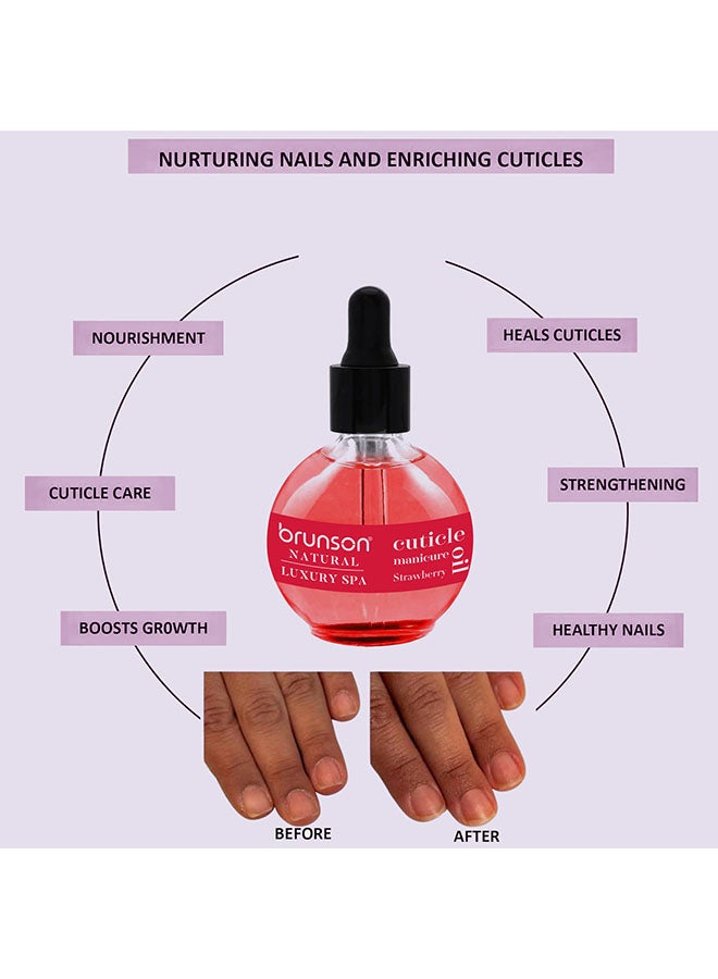 brunson Cuticle Oil 75ml Hydrating Oil For Cuticle Repair Remedy Damaged Skin And Thin Nails Paraben And Cruelty Free Formula Natural  Nail Care Oil Strawberry BSCCO - Image 4