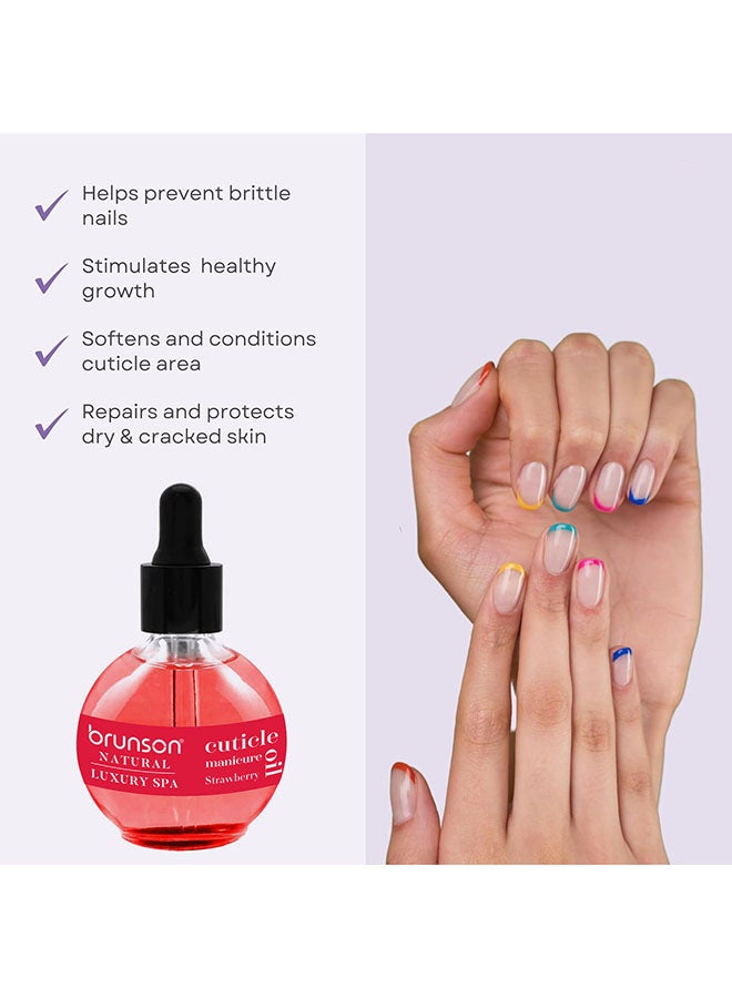 brunson Cuticle Oil 75ml Hydrating Oil For Cuticle Repair Remedy Damaged Skin And Thin Nails Paraben And Cruelty Free Formula Natural  Nail Care Oil Strawberry BSCCO - Image 2