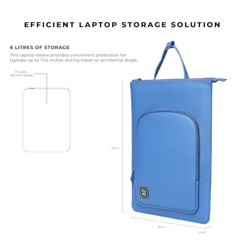 EUME Tech Pro Case Laptop Sleeve 15.6 Inch | Laptop Cover, MacBook Sleeve, MacBook Cover | with Padded Compartment | Vegan Leather Fabric | Fits Up to 15.6" Laptop & MacBook I Royal Blue - Image 2