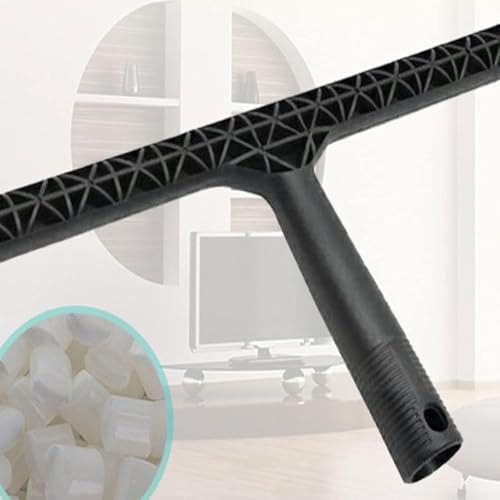 Qwick Click أداة تنظيف نوافذ قطنية من Qwick Click، ممسحة نوافذ زجاجية يدوية جديدة ومنظف زجاج نوافذ السيارات، مقبض منظف زجاج للمسح الرطب والجاف (أبيض، أسود) - Image 3