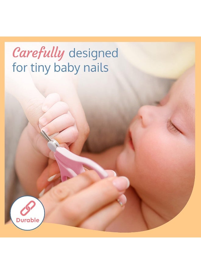 Luvlap Luv Lap Baby Grooming Scissors & Nail Clipper Set/Kit, Manicure Set, 4pcs, Pink, 0m+ - Image 2