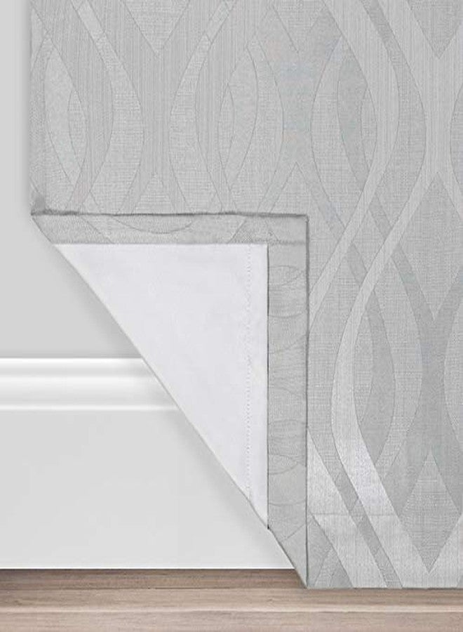 إكليبس ستارة إكليبس كابريس المعزولة والمظلمة ذات اللوحة الواحدة، مقاس 52 × 95 بوصة، مزودة بحلقات معدنية، مناسبة لغرفة المعيشة، لون فضي - Image 4