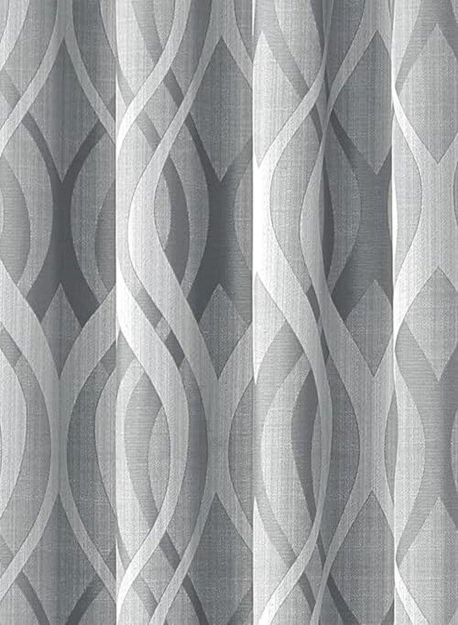 إكليبس ستارة إكليبس كابريس المعزولة والمظلمة ذات اللوحة الواحدة، مقاس 52 × 95 بوصة، مزودة بحلقات معدنية، مناسبة لغرفة المعيشة، لون فضي - Image 5